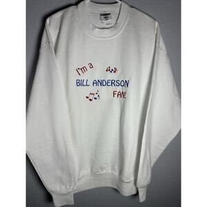 VINTAGE BILL ANDERSON Sweater Mens Size Large Sweatshirt Novelty Embroidered